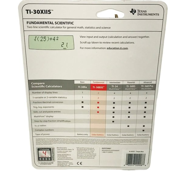 Texas Instruments TI-30XIIS Fundamental Scientific Calculator New In Package - Picture 2 of 12